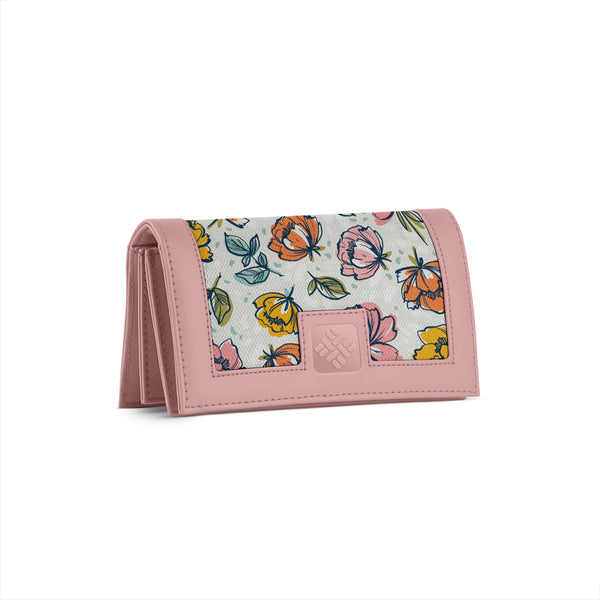 Rose Sleek Elegance Wallet in Blooming Floral Fantasy - 1