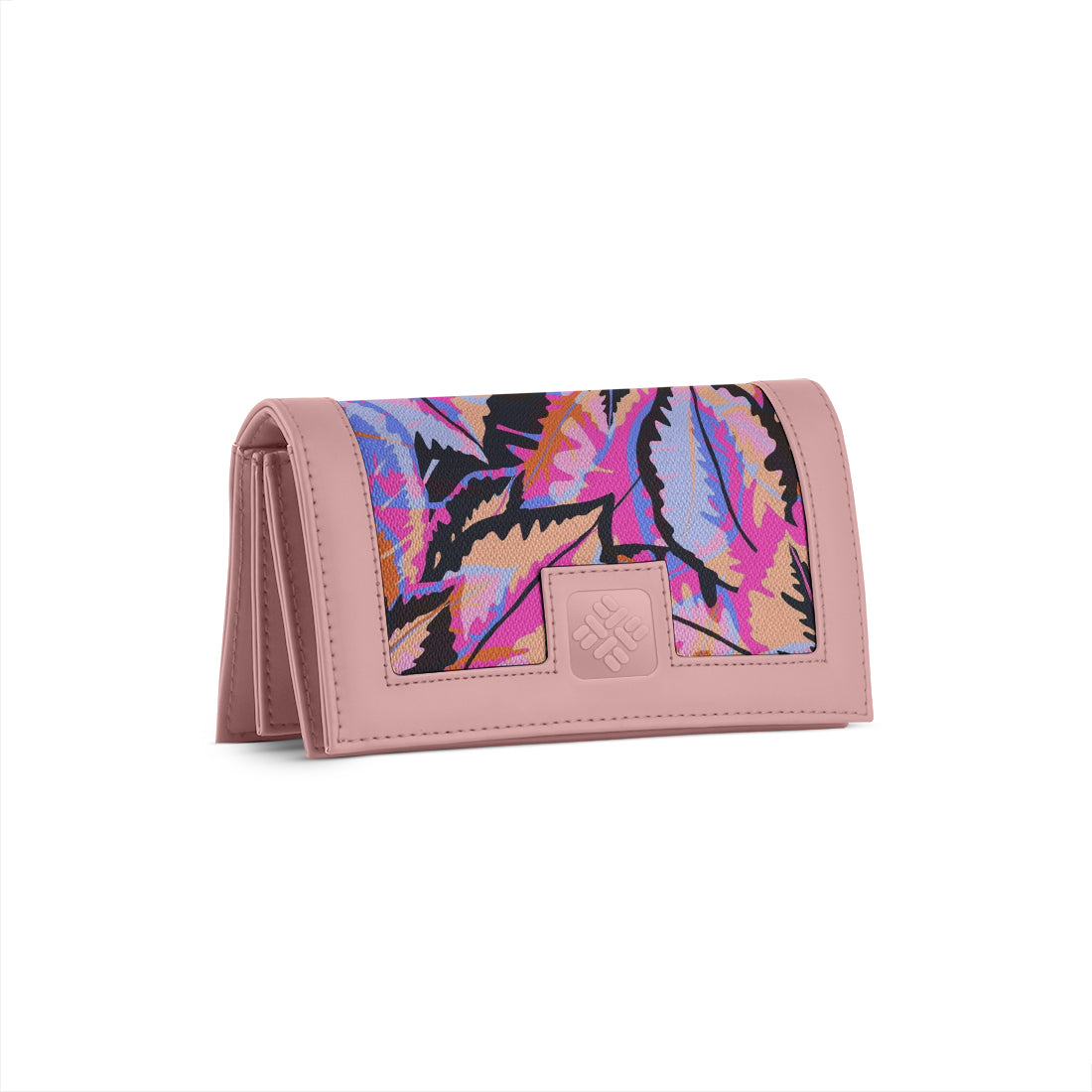 Rose Sleek Elegance Wallet in Vivid Leaf Burst Design