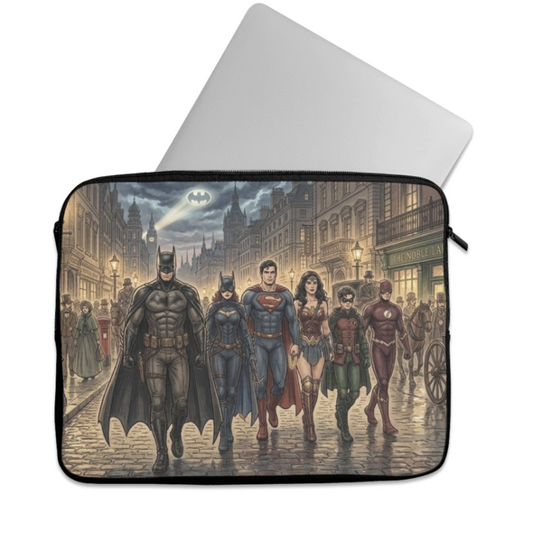 Laptop Sleeve Vintage League Superheroes Street Walk Victorian - 1