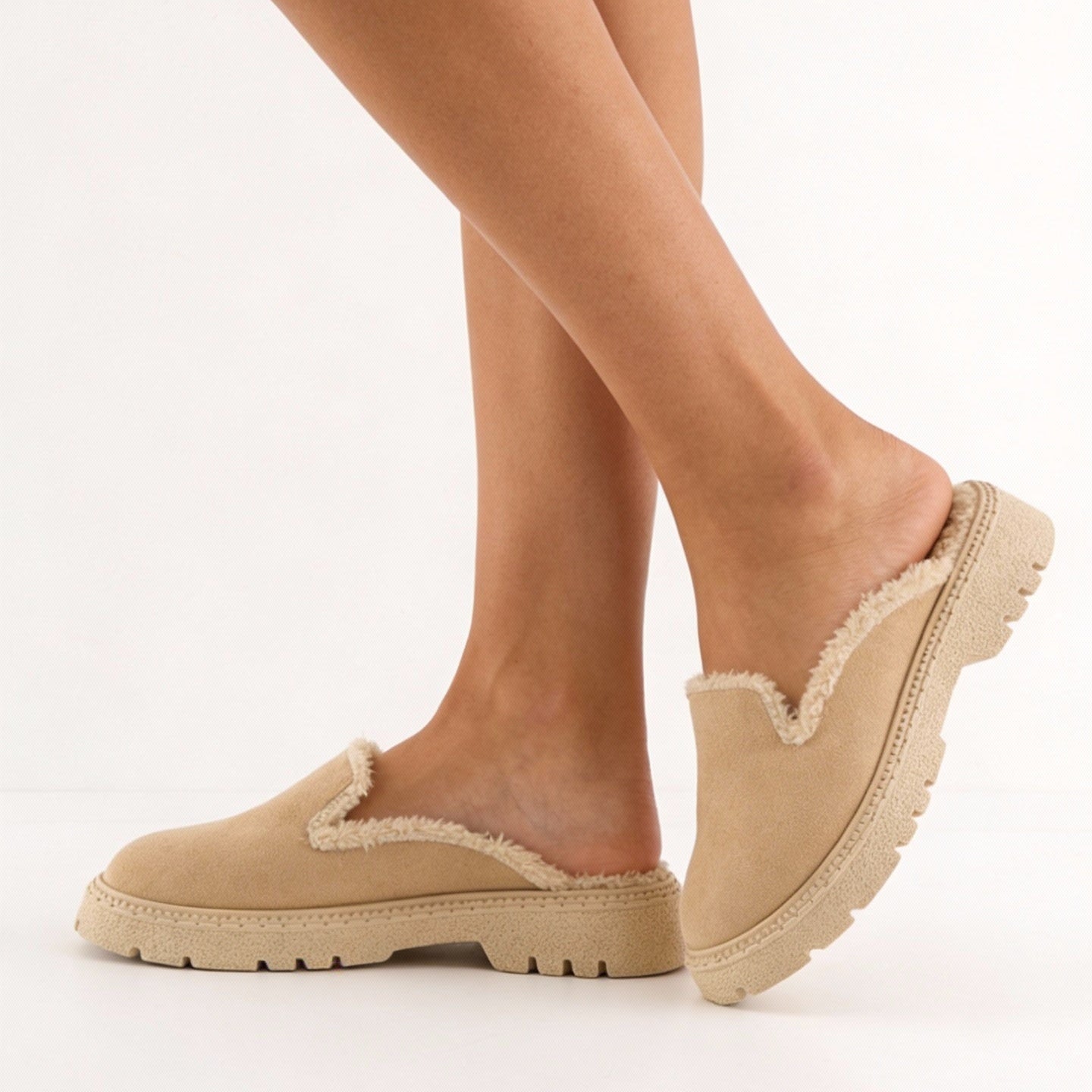 Beige Cozy Stroll Mules – Slip Into Comfort