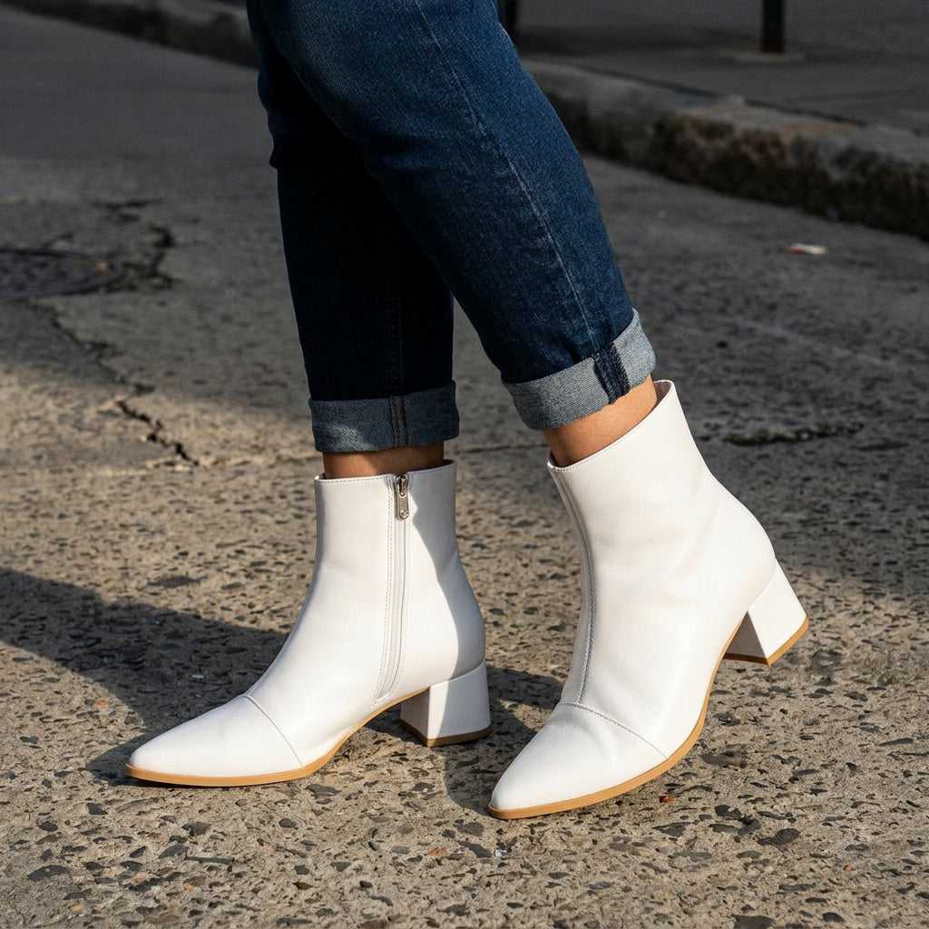 White Urban Muse Ankle Boots – Bold Steps, Effortless Style