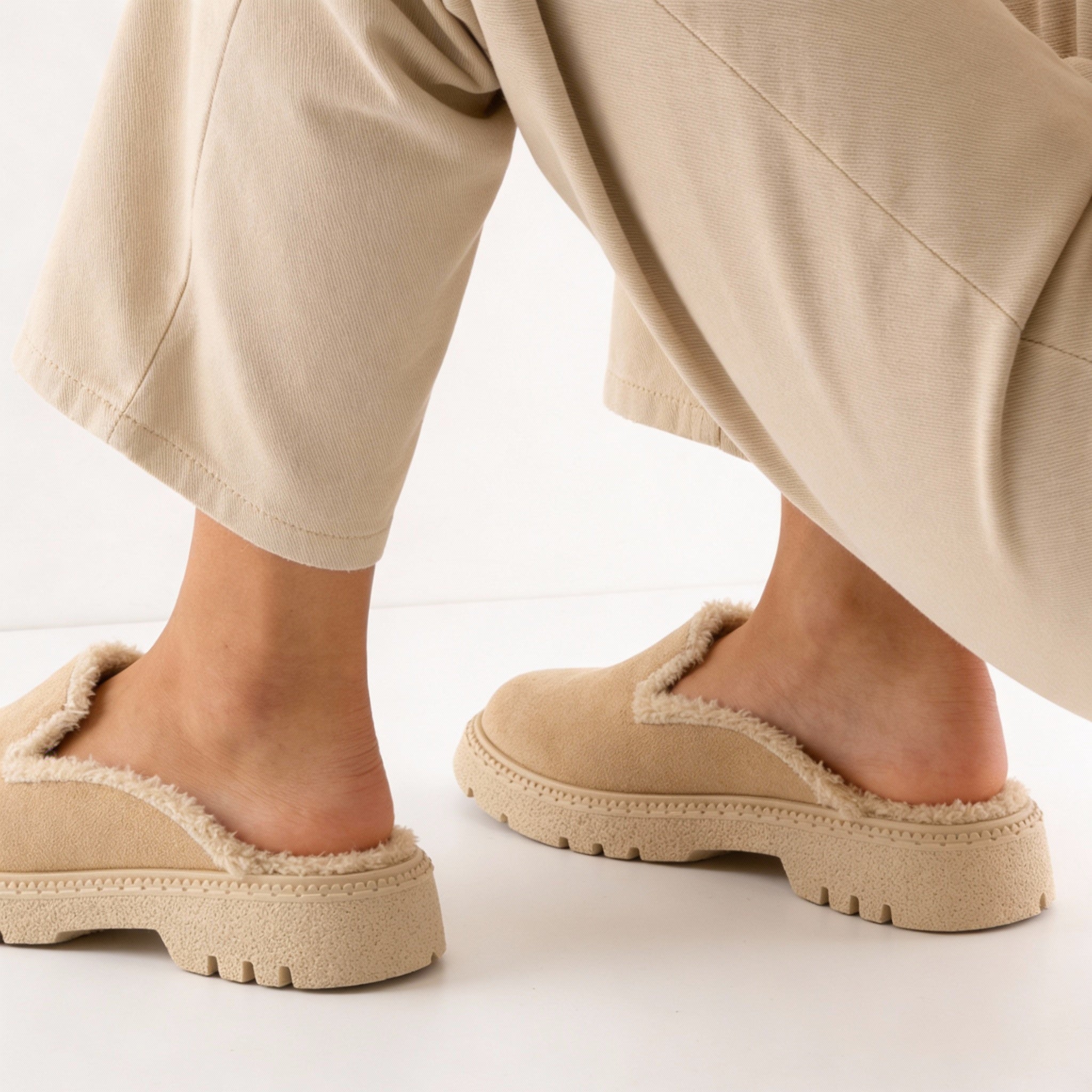 Beige Cozy Stroll Mules – Slip Into Comfort