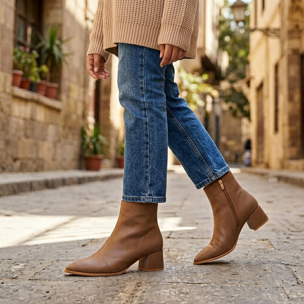Tan Urban Muse Ankle Boots – Bold Steps, Effortless Style