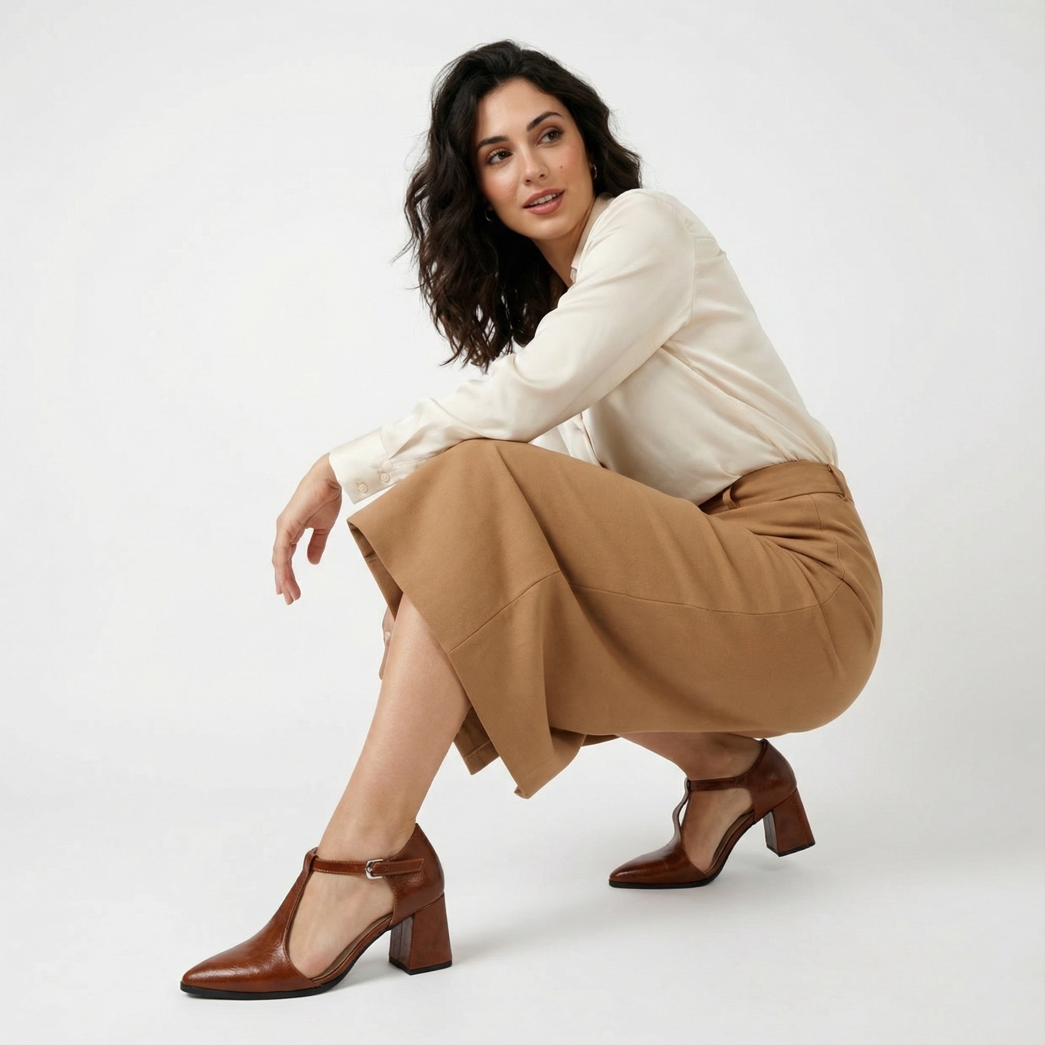 Brown T-Strap Heels – Elegance That Works