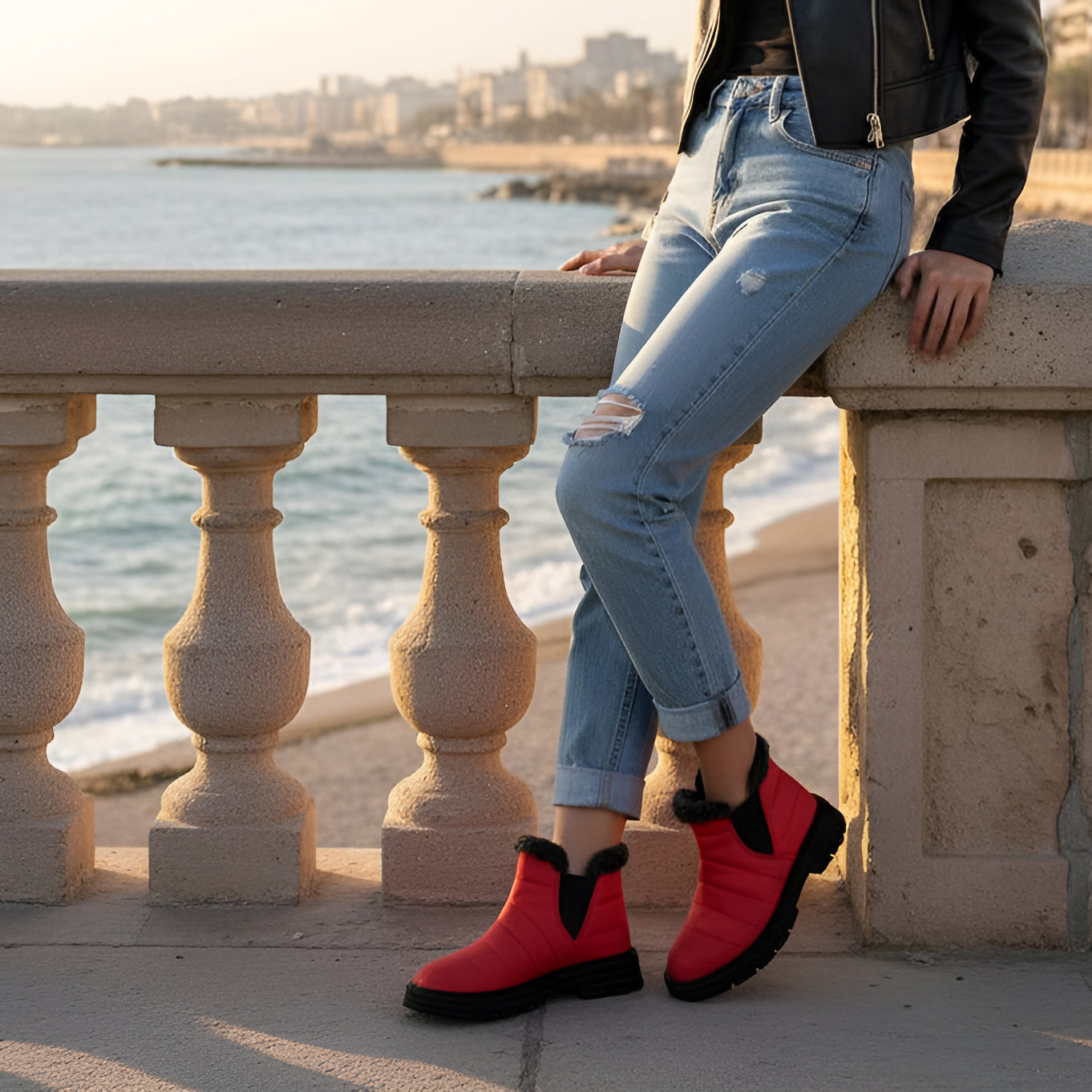 Cozy Step Winter Bootie Red