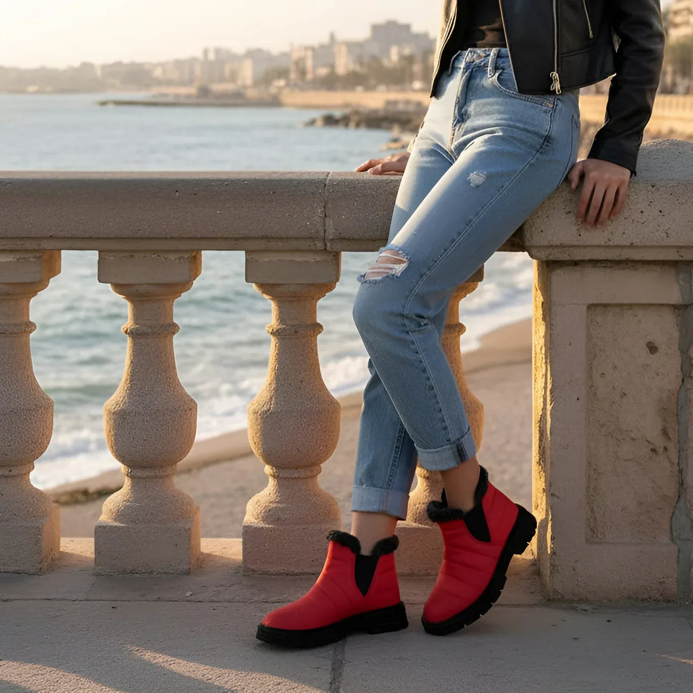 Cozy Step Winter Bootie Red - 1
