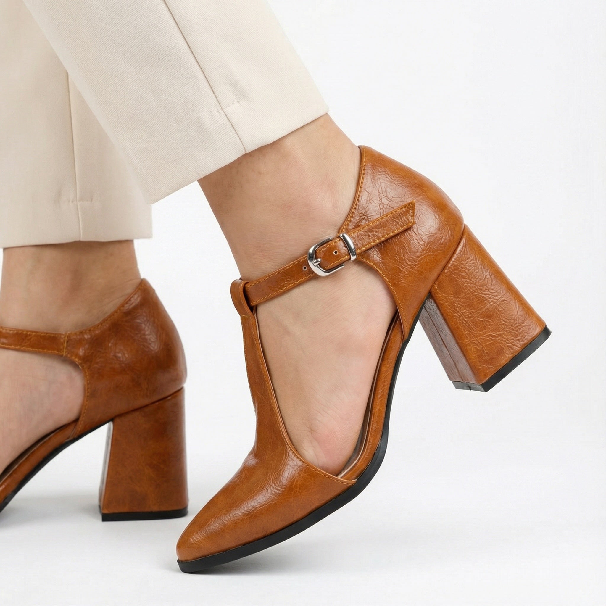 Havana T-Strap Heels – Elegance That Works