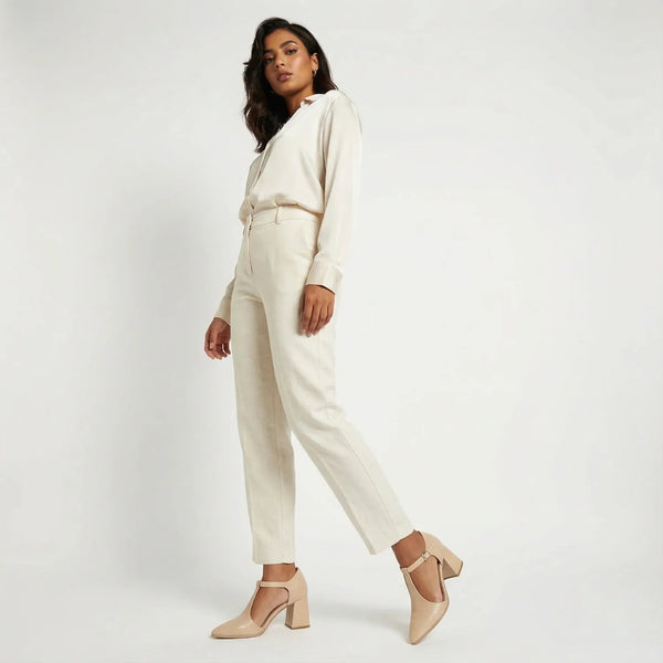 Beige T-Strap Heels – Elegance That Works - 1