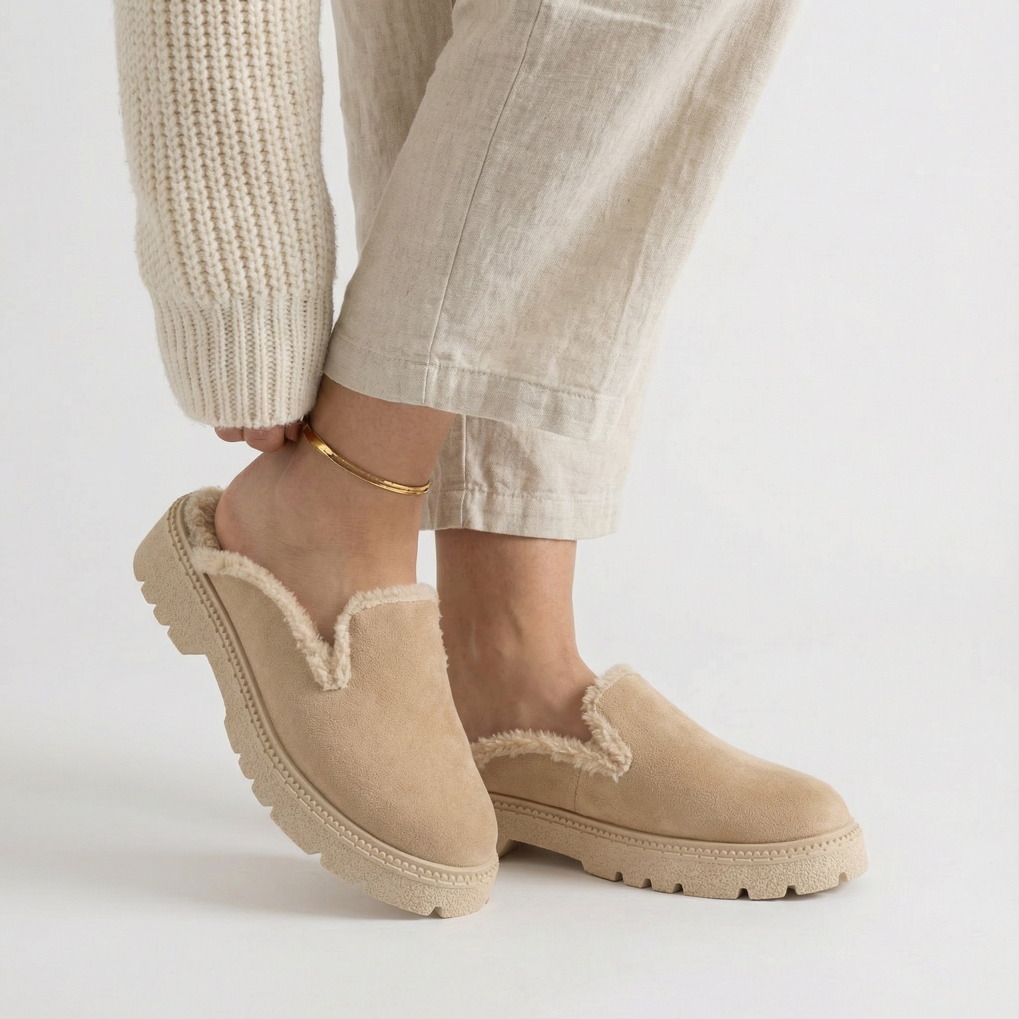 Beige Cozy Stroll Mules – Slip Into Comfort