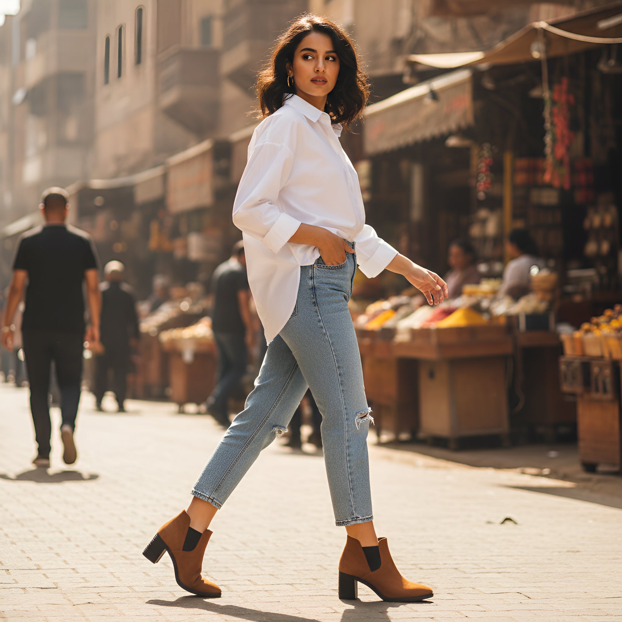 Havana Slit Heeled Bootie