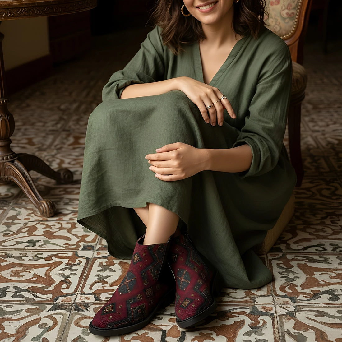 The Statement Boot Sahara Stitched