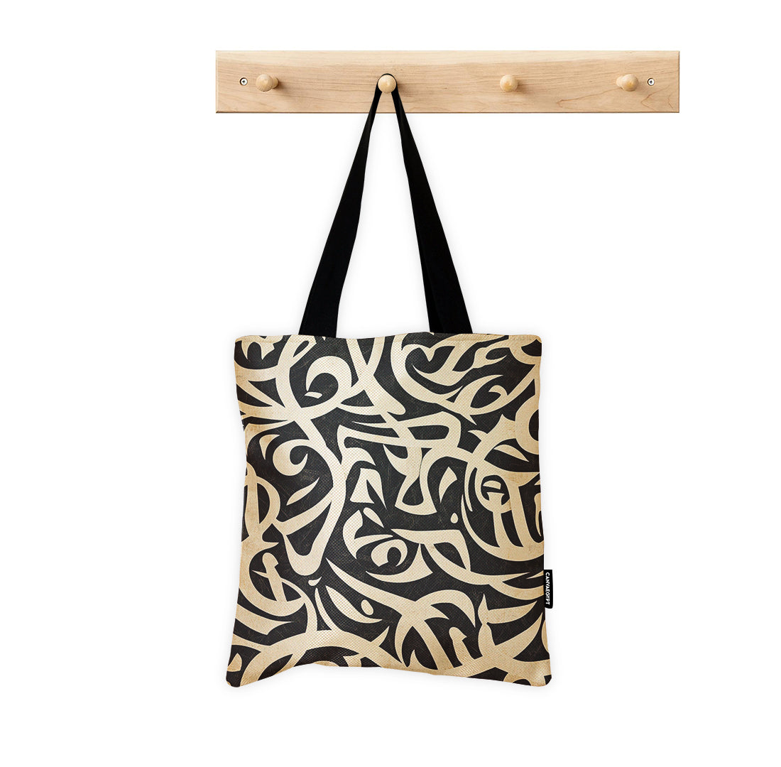Tote Bag – Midnight Calligraphy Maze