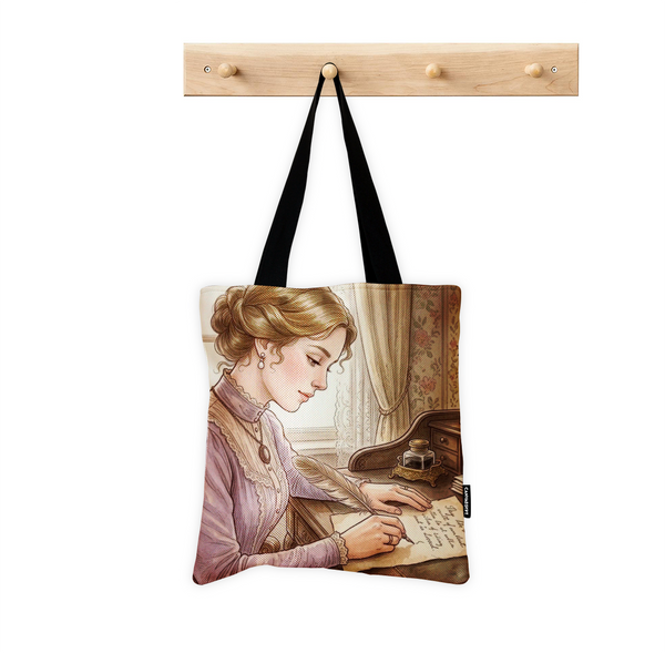 Tote Bag – Vintage Aesthetic Writer Girl - 1