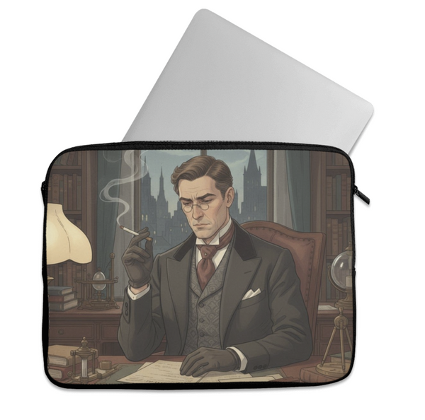 Laptop Sleeve Vintage Gentleman working in office - 1
