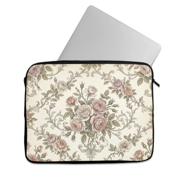 Laptop Sleeve Vintage Victorian Rose Floral Shabby Chic