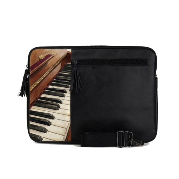 Vivid Laptop Sleeve Vintage Watercolor Piano Keys Music