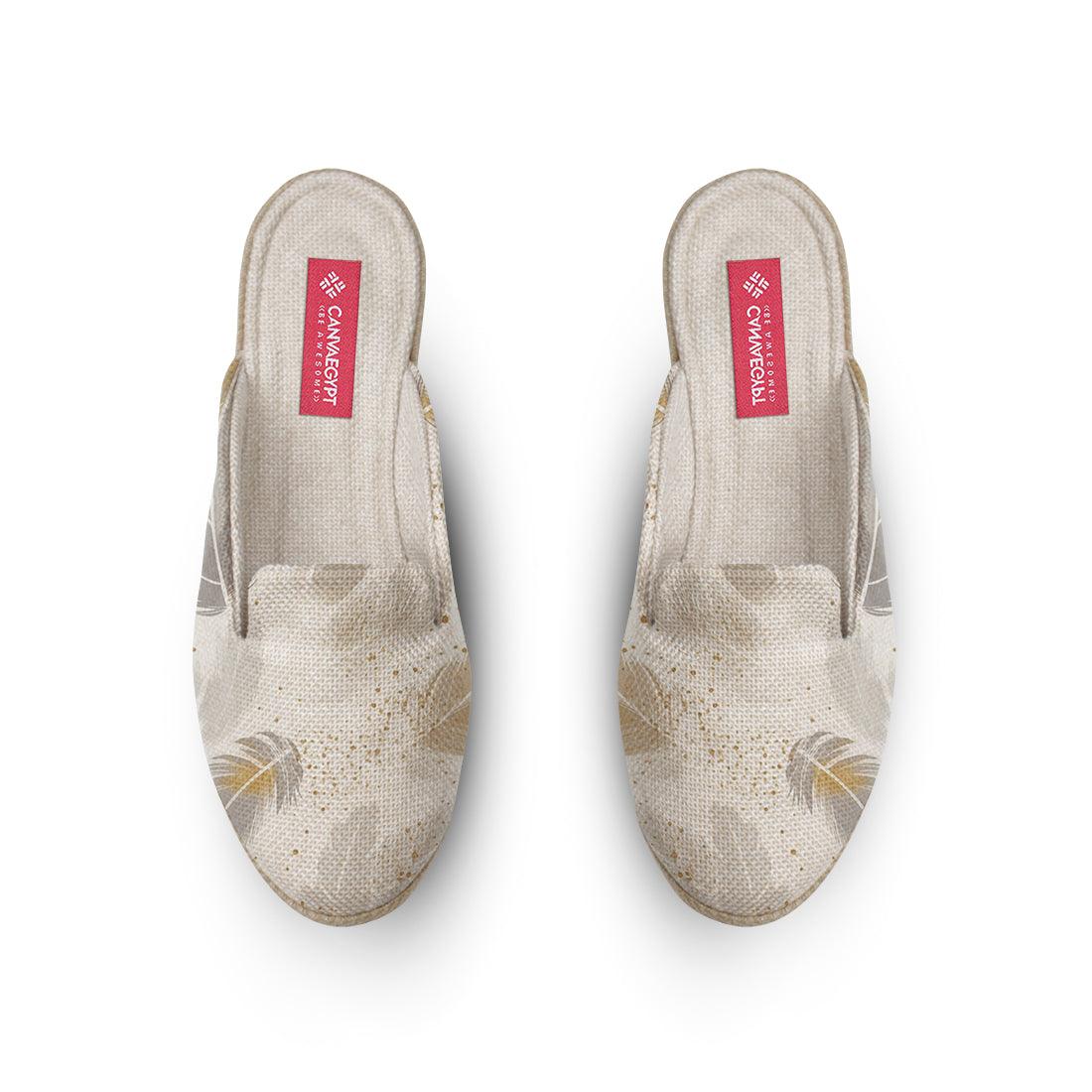 Voyage Mules White Feather - CANVAEGYPT