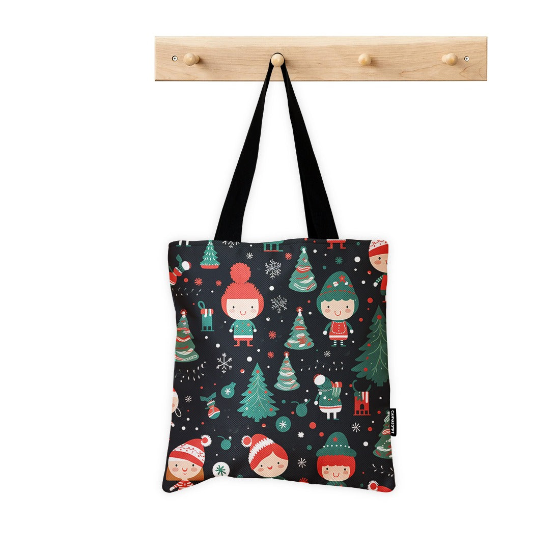 Tote Bag Festive Friends & Fir Trees