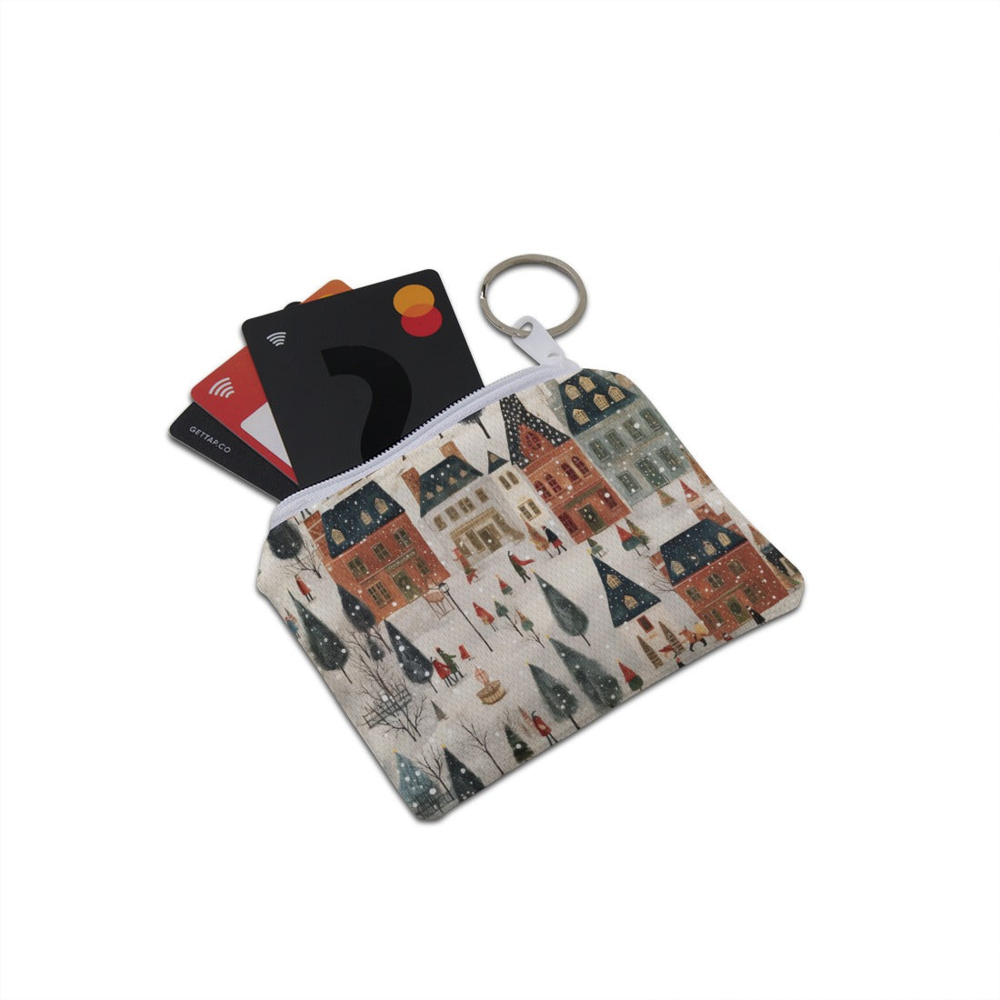 Cards Pocket Winter Town Charm