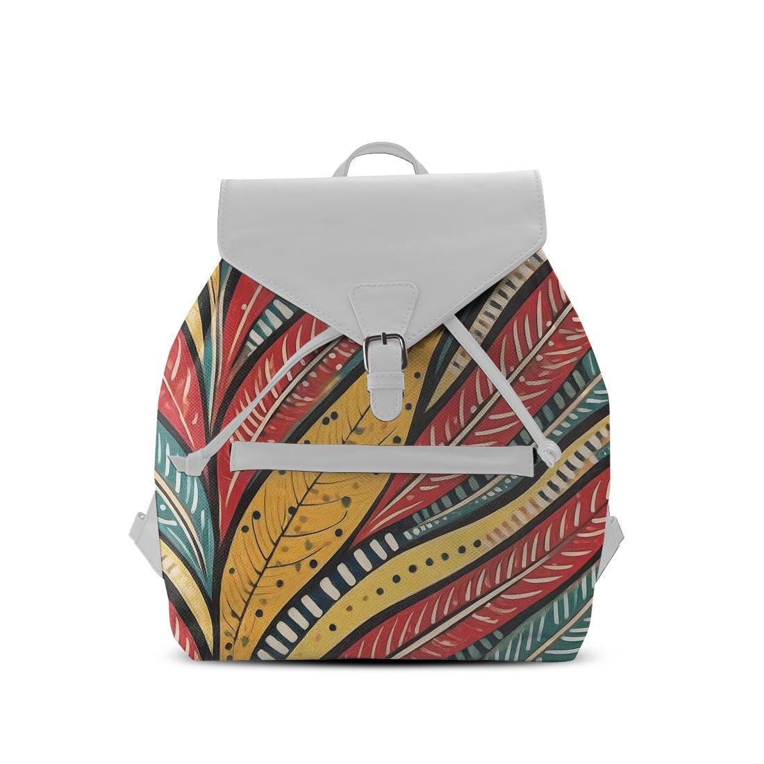 White Aurora Backpack Leaves - CANVAEGYPT