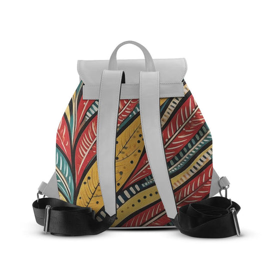 White Aurora Backpack Leaves - CANVAEGYPT