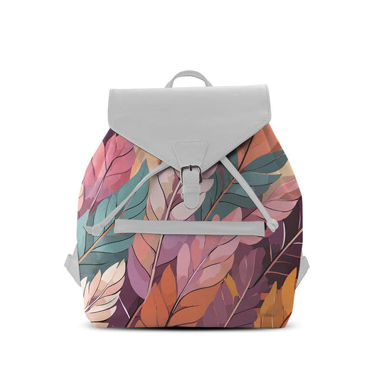White Aurora Backpack Mixed Leaves - CANVAEGYPT