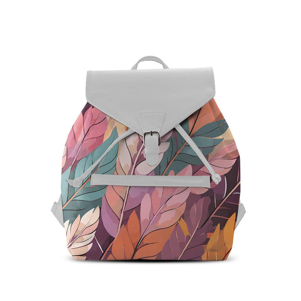 White Aurora Backpack Mixed Leaves - CANVAEGYPT