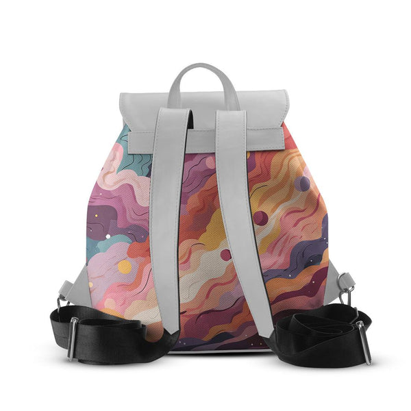 White Aurora Backpack Wavy Sky