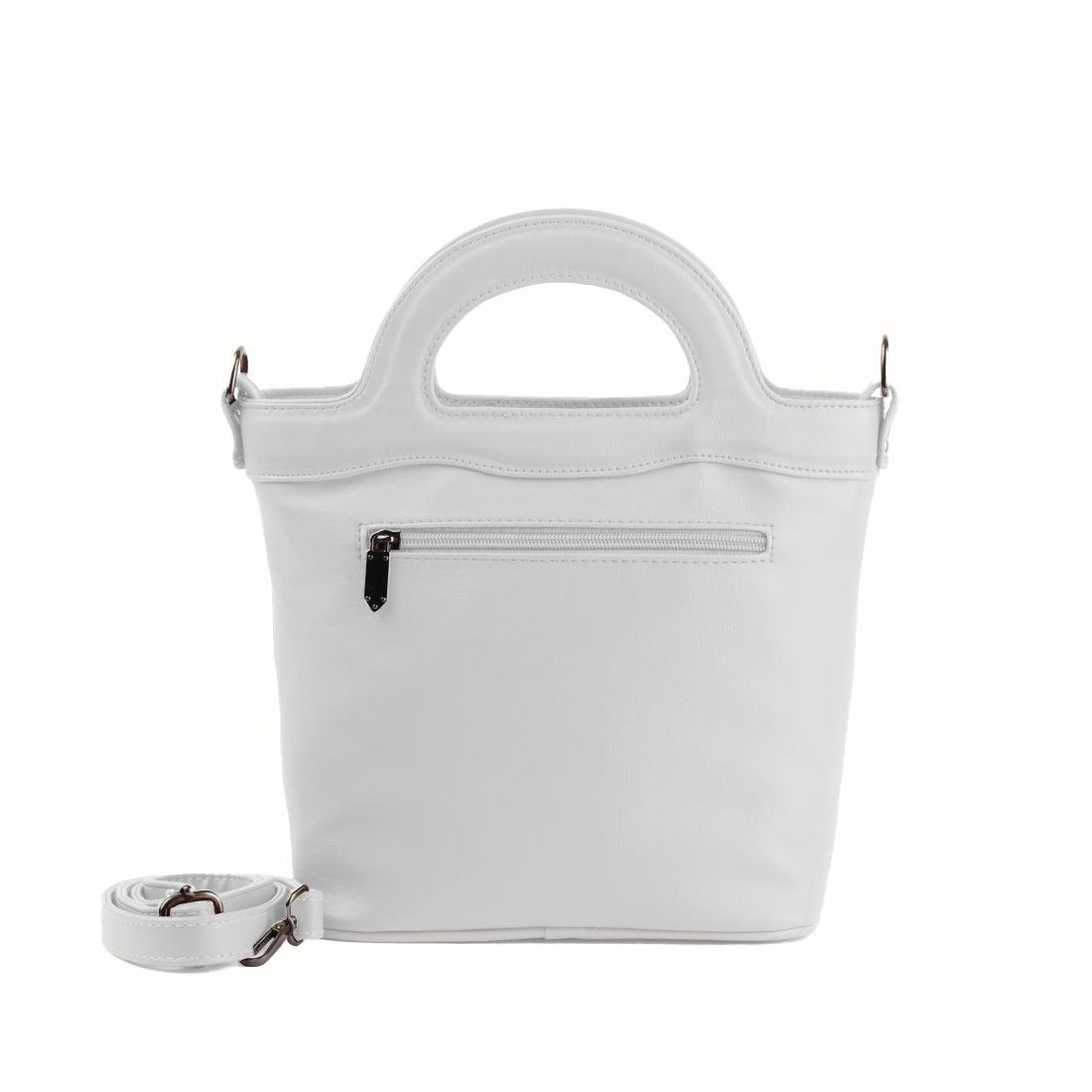 White Top Handle Handbag White Floral