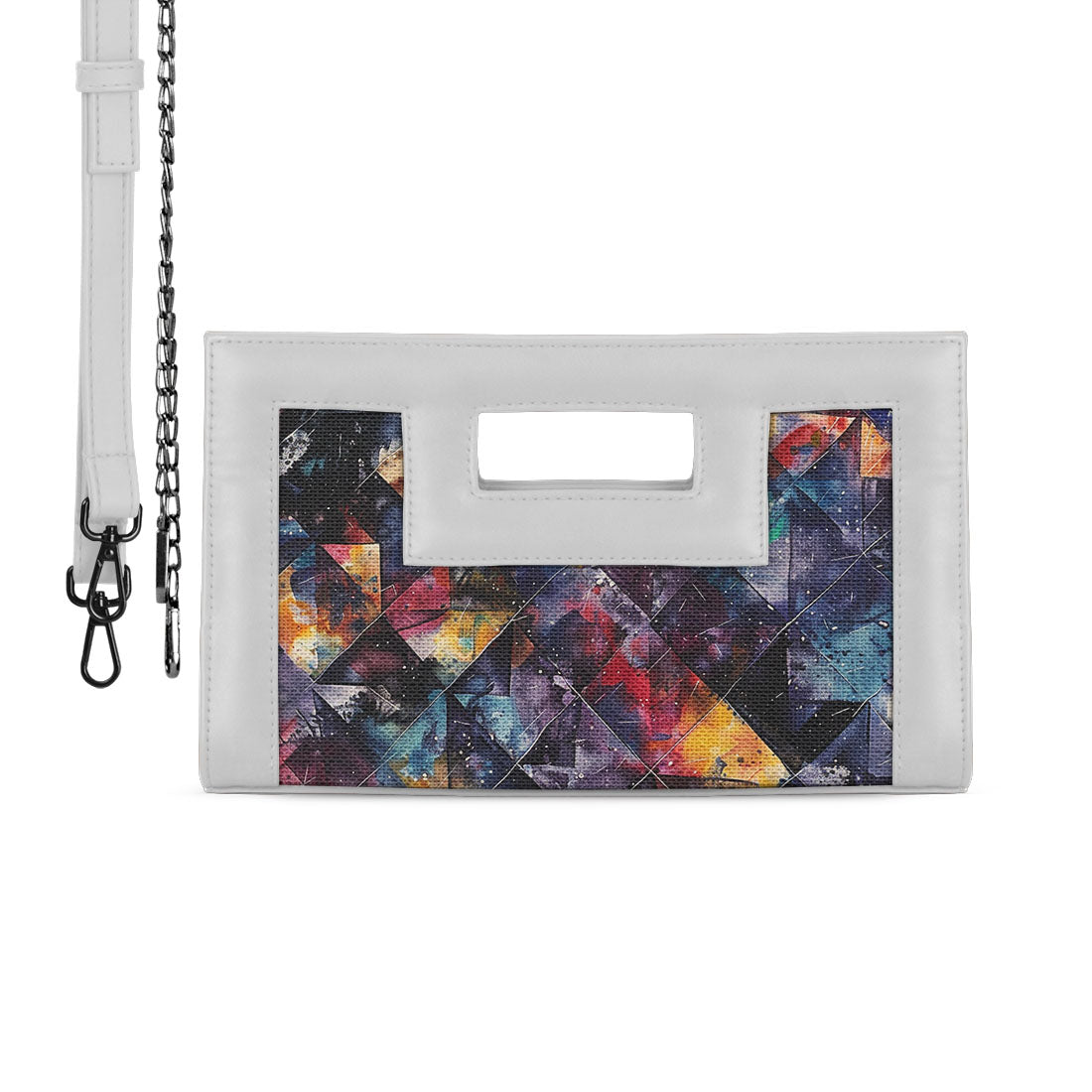 White City Sleek Clutch Dark Shapes