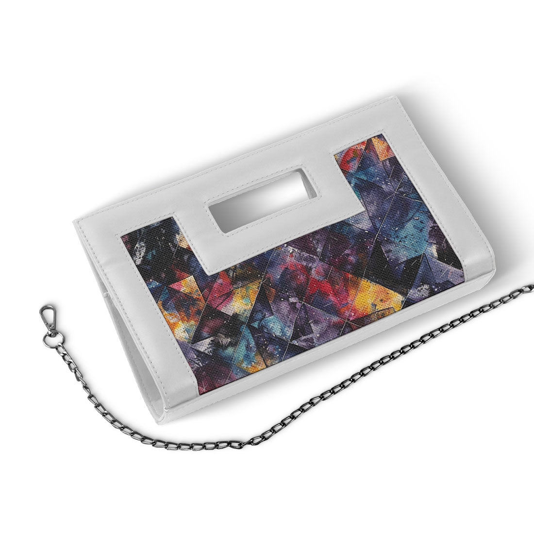 White City Sleek Clutch Dark Shapes