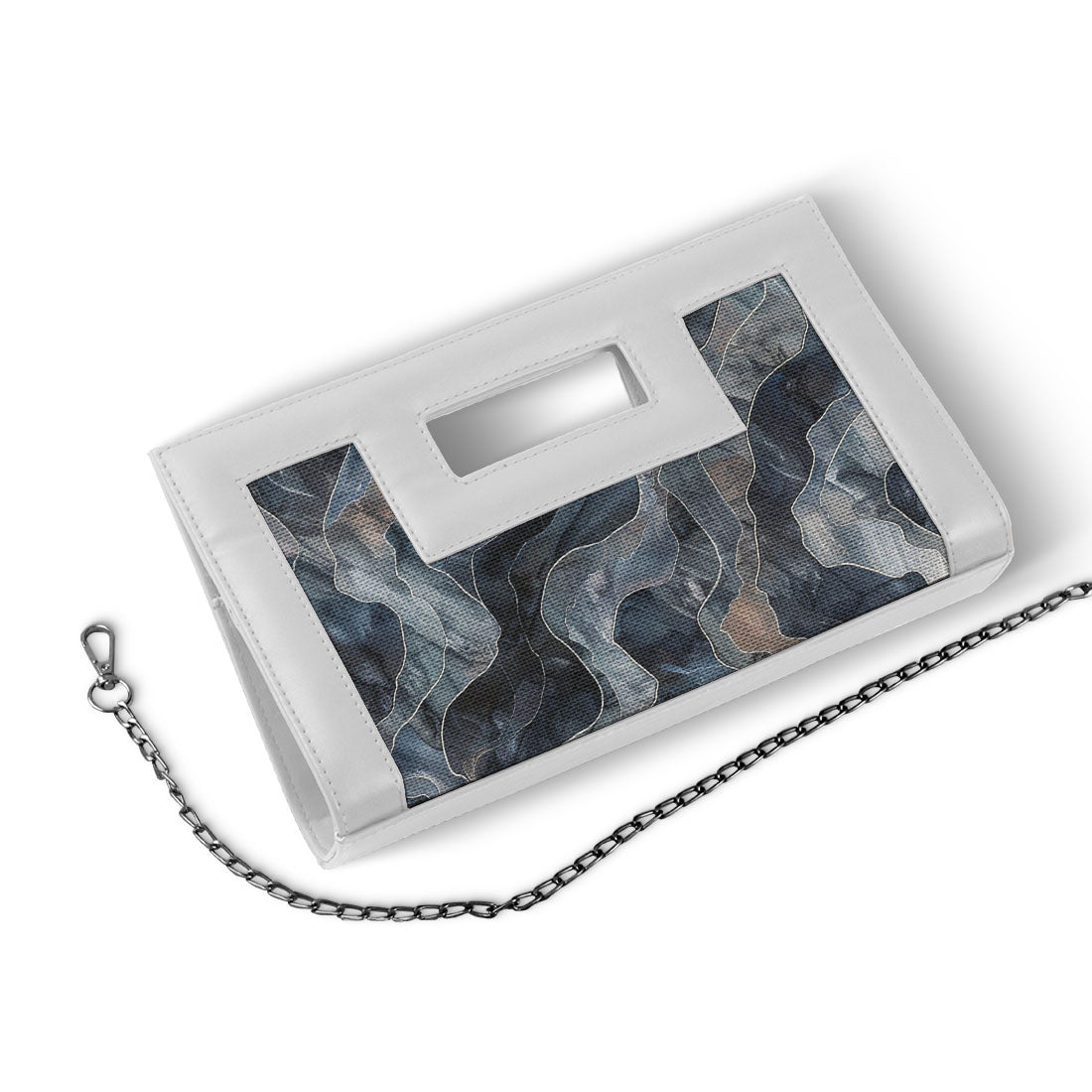 White City Sleek Clutch Dark Watercolor