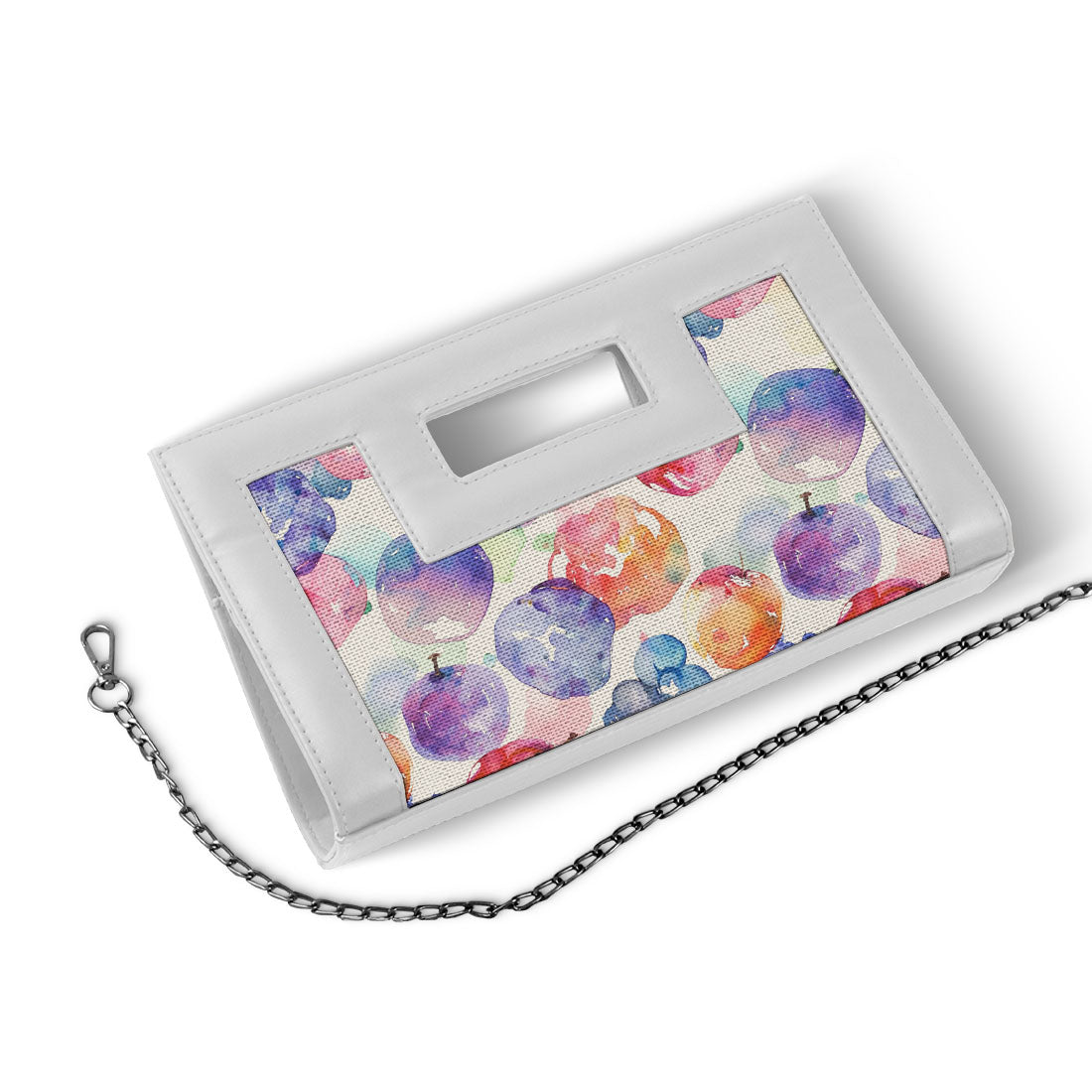 White City Sleek Clutch Watercolor Apples