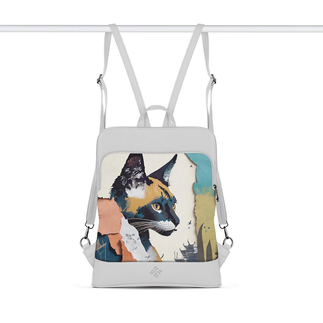 White Laptop Backpack Kitty - CANVAEGYPT