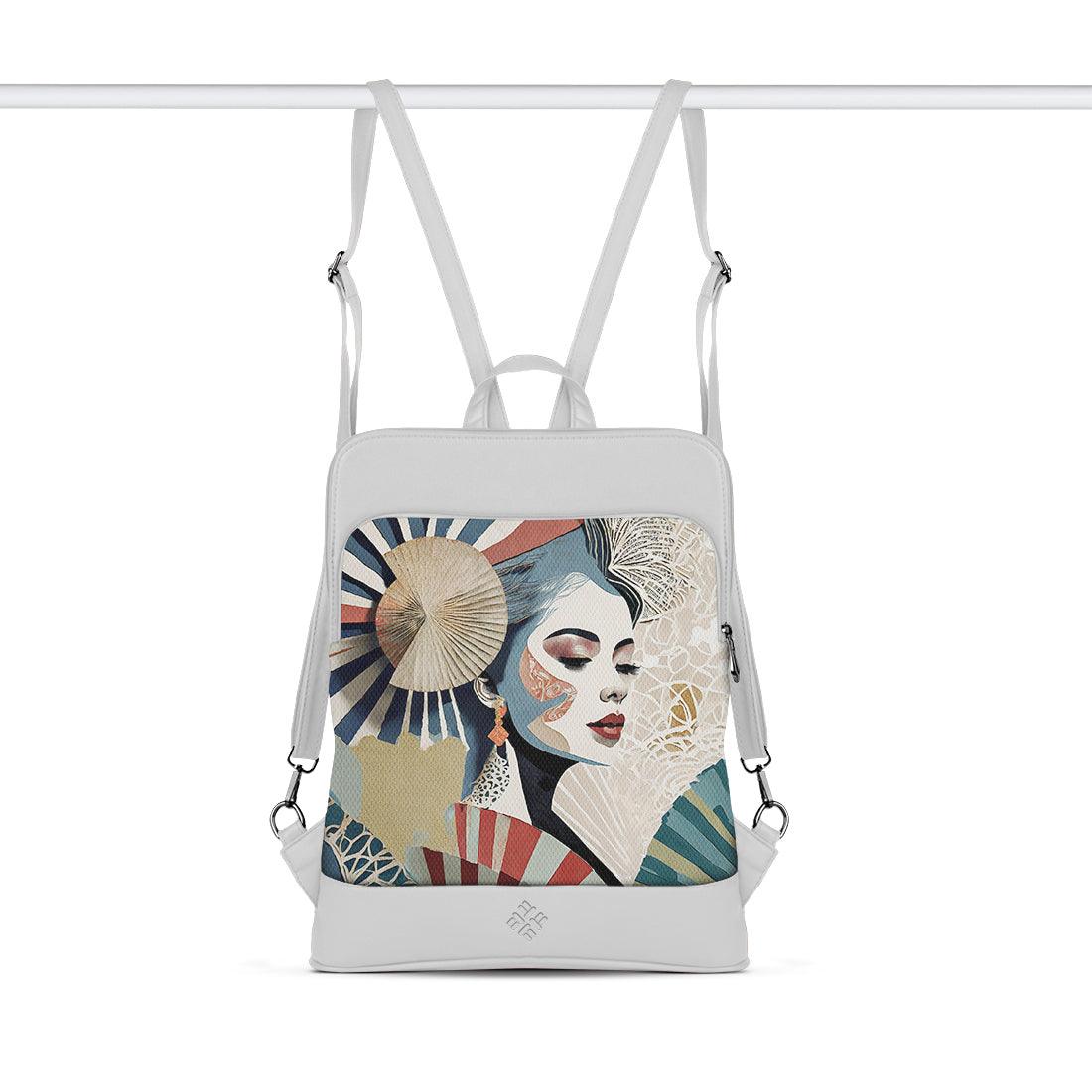 White Laptop Backpack Lady - CANVAEGYPT