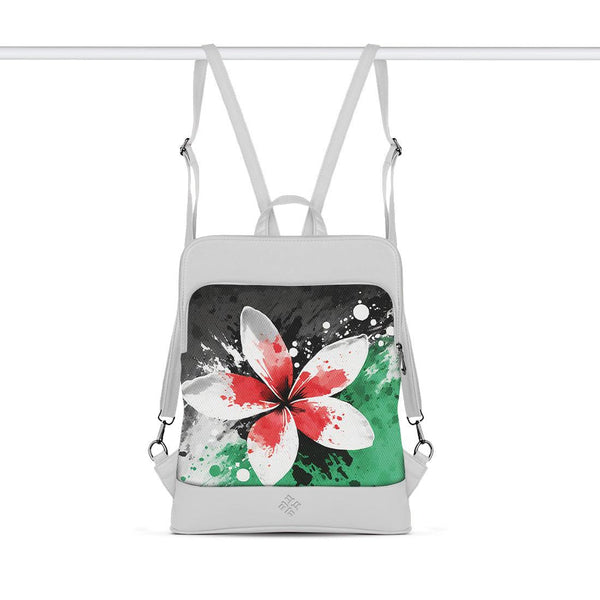 White Orbit Laptop Backpack Palestine flower - CANVAEGYPT