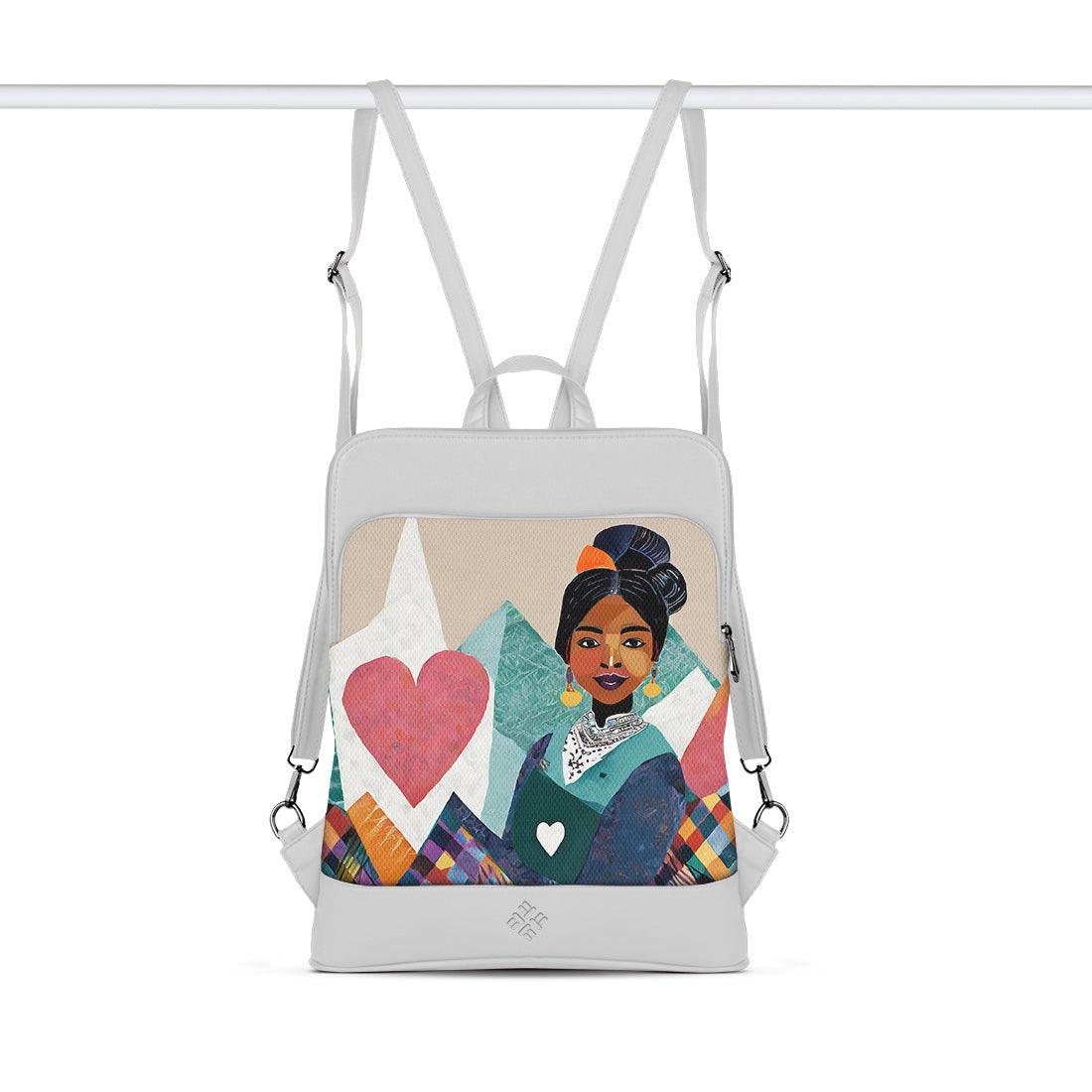 White Laptop Backpack Simple Girl - CANVAEGYPT