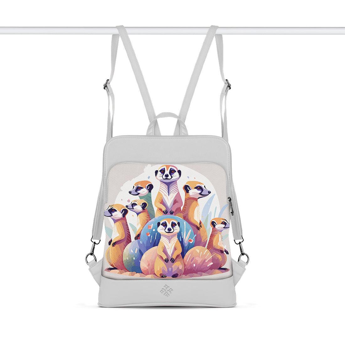 White Laptop Backpack Sloth Family - CANVAEGYPT