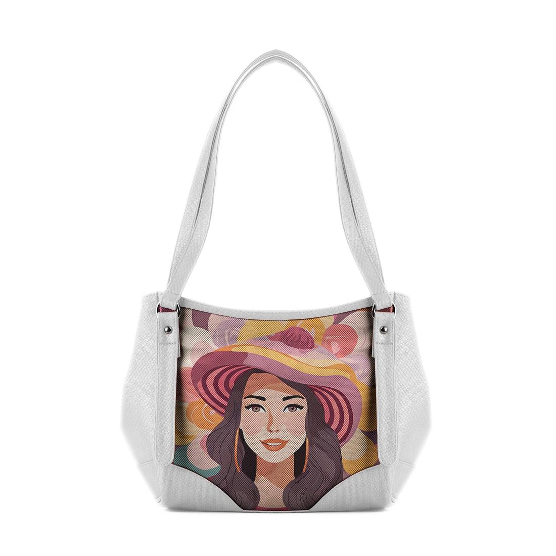 White Leather Tote Bag marquise - CANVAEGYPT