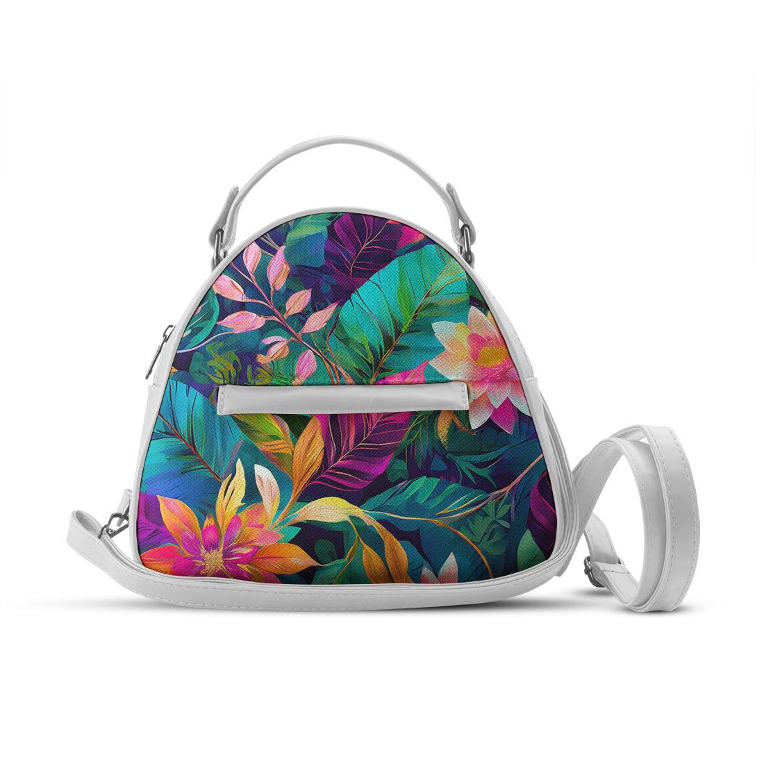 White Mini Voyage Backpack Floral - CANVAEGYPT