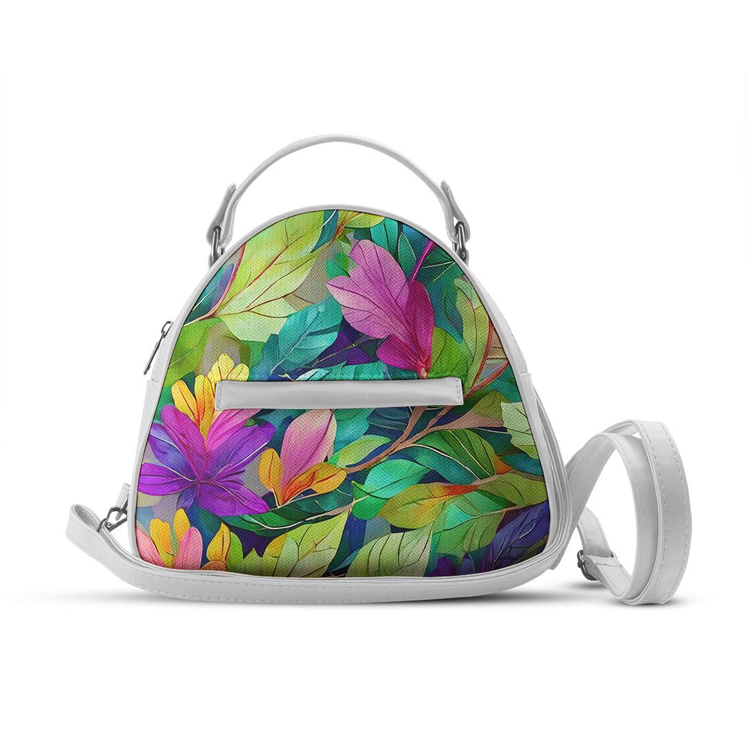 White Mini Voyage Backpack Flowers - CANVAEGYPT