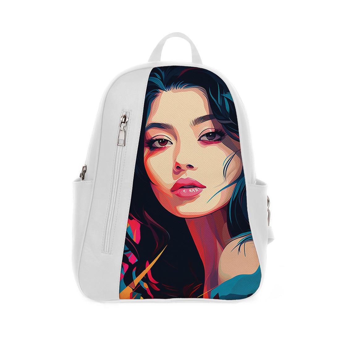 White Mixed Backpack Colorful Chaos - CANVAEGYPT