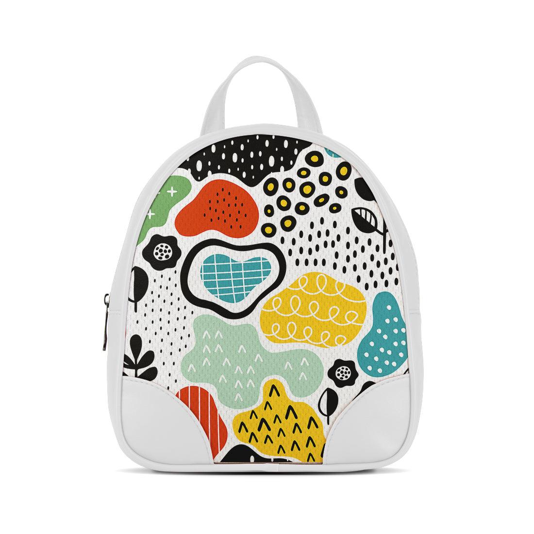White O Mini Backpacks Bold Shapes - CANVAEGYPT