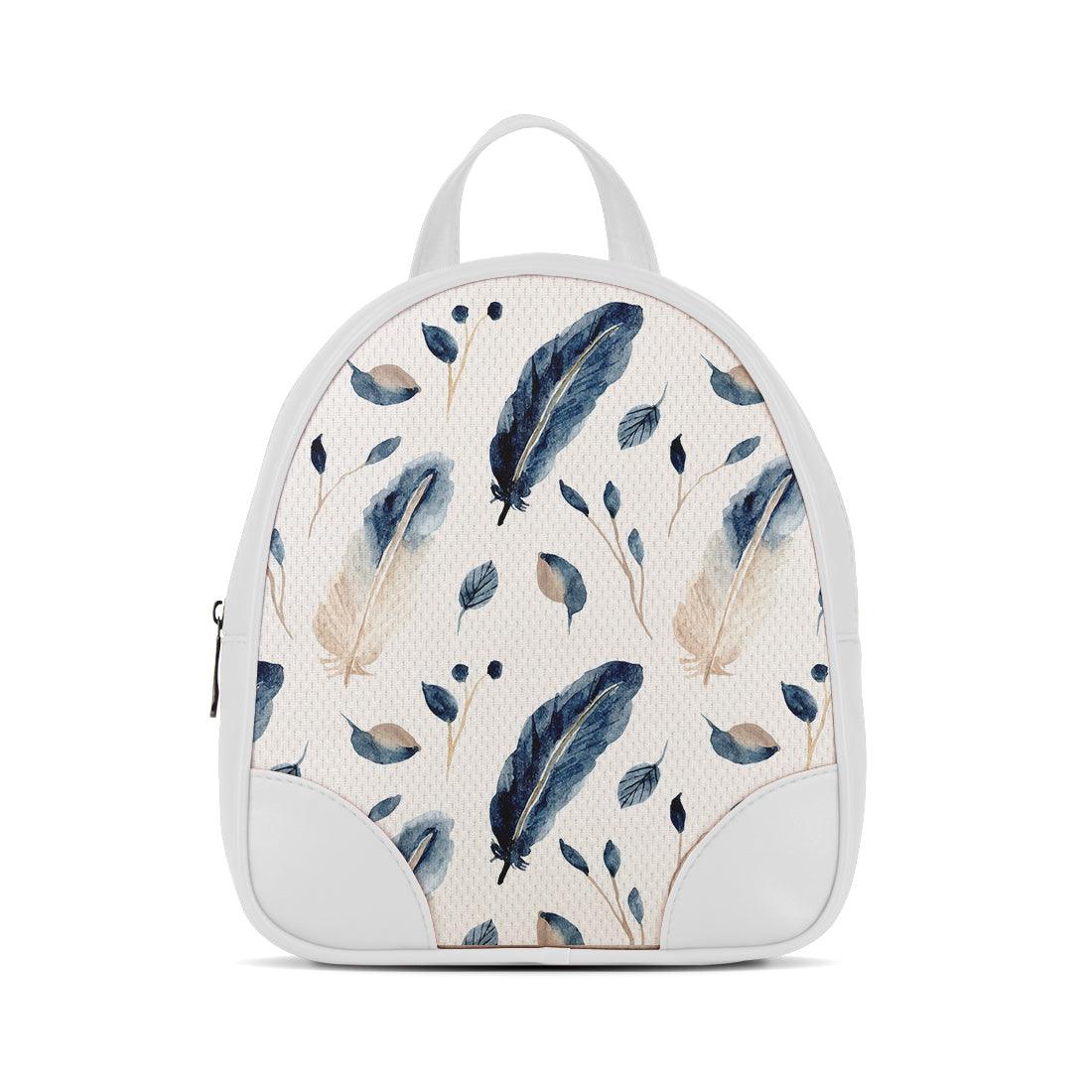 White O Mini Backpacks Feathers - CANVAEGYPT