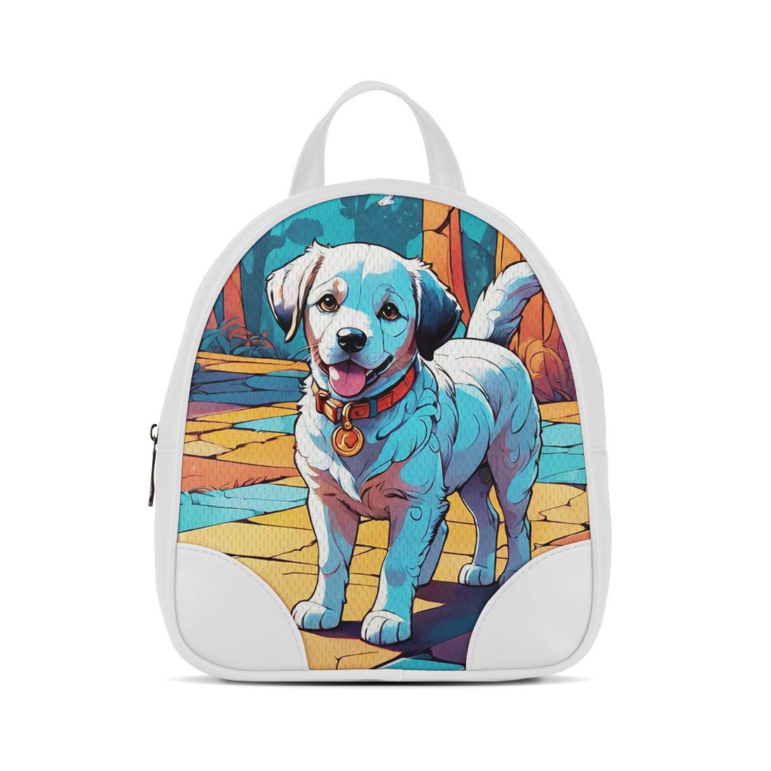 White O Mini Backpacks Peaceful Dog - CANVAEGYPT