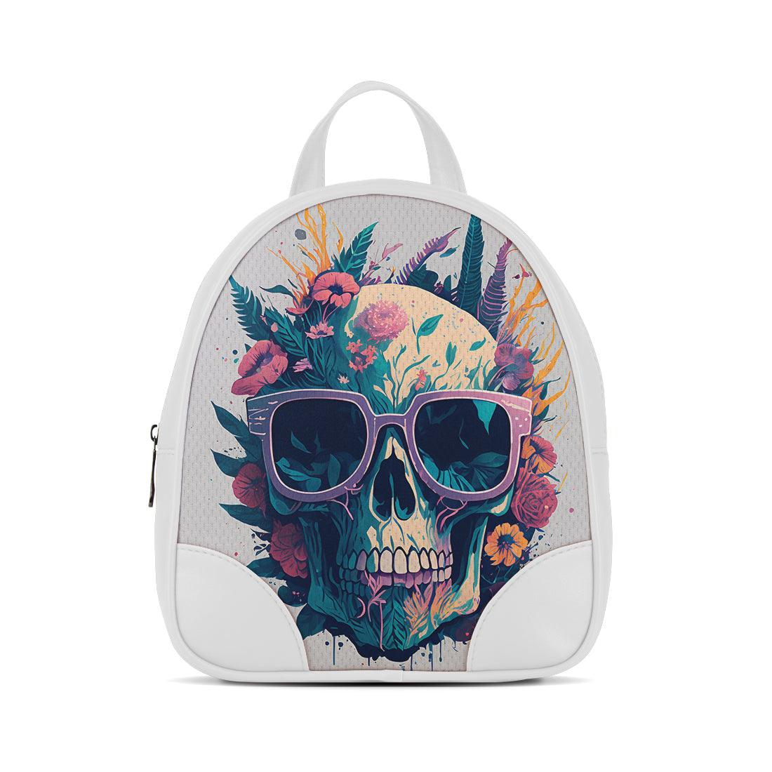 White O Mini Backpacks Skulltastsic - CANVAEGYPT