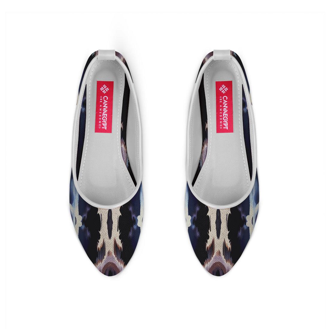 White Round Toe Shoe Puzzling - CANVAEGYPT