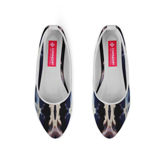 White Round Toe Shoe Puzzling - CANVAEGYPT