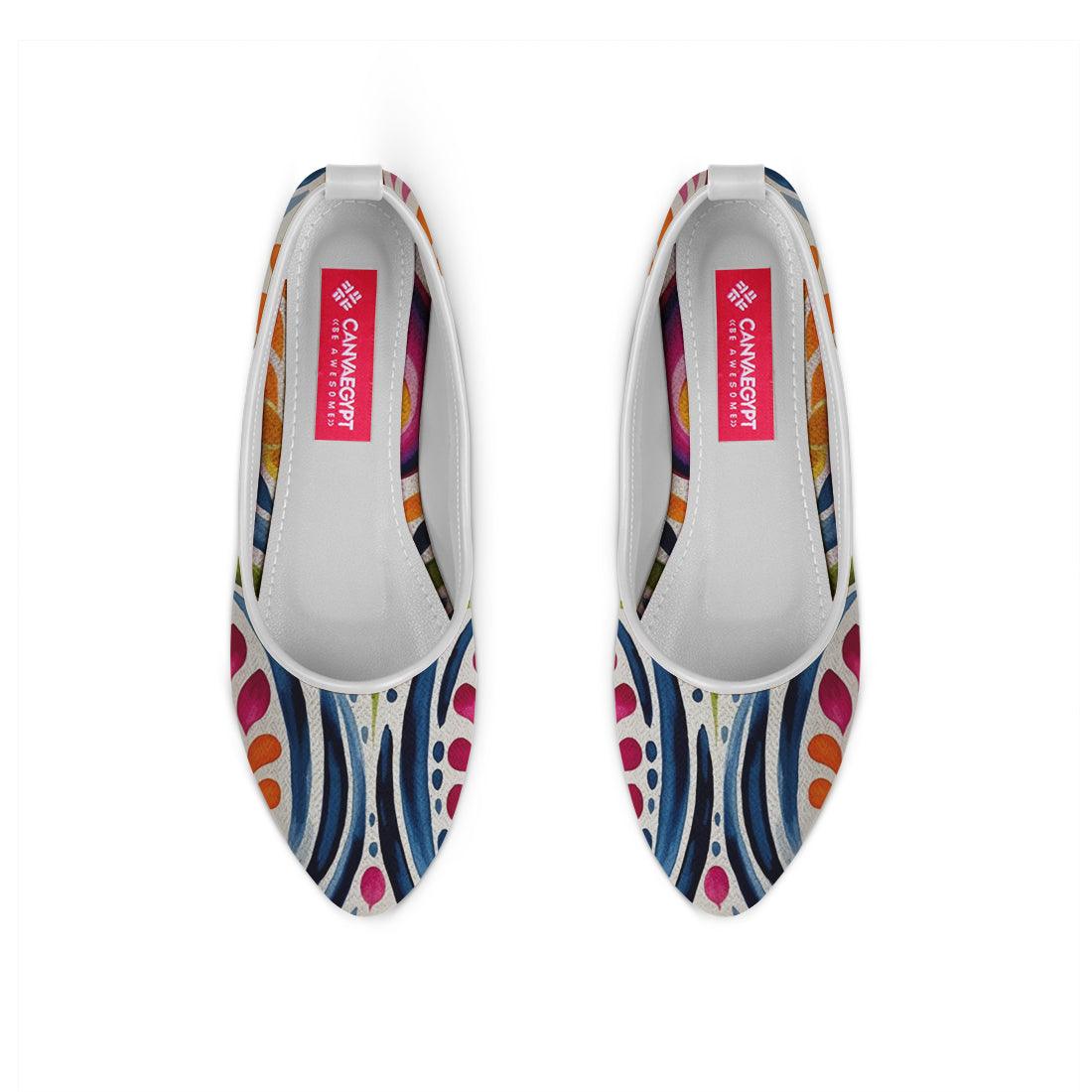 White Round Toe Shoe Stipples - CANVAEGYPT