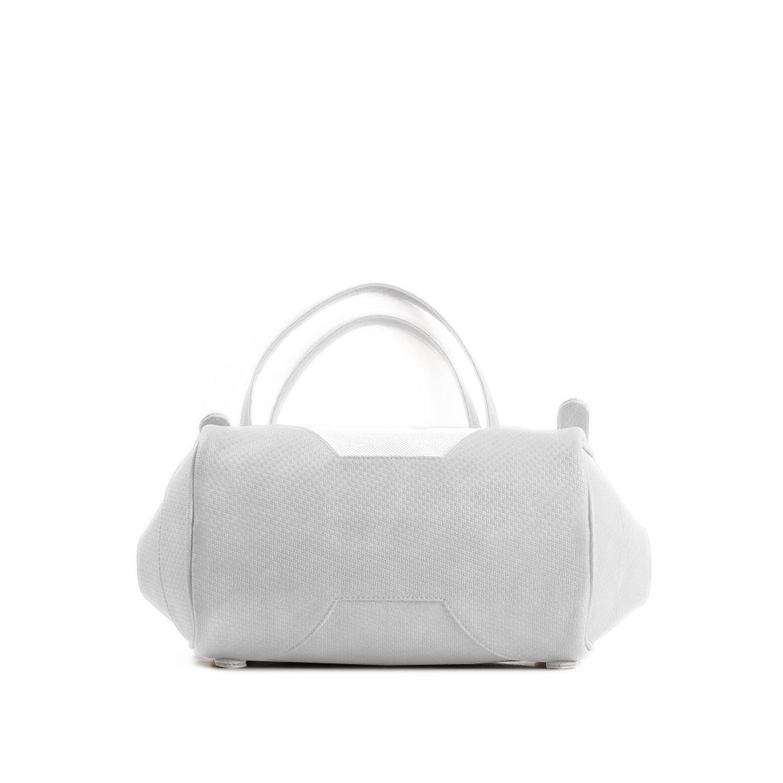 White Leather Tote Bag mixed leaf - CANVAEGYPT